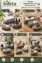Gray 3-Piece Oval Bamboo Organizer Basket with Wooden Base and Cloth 21X12-25X16-30X20 cm - 2