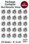 Silver Matte Metallic Star Bow 25 Pieces 4.5 cm Raffia Gift Wrap Decoration - 3