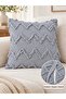 Zigzag Patterned Chenille Jacquard Woven Decorative Throw Pillow Cushion Cover with Hidden Zipper Single 40X40 cm Set of 4 - 2
