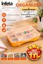 8 Compartment Organizer 18X13X3,5 cm Multi-Purpose Organizer Box with Lid