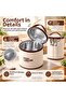 Stainless Steel Portable Lunch Box Vacuum Food Container Set, Heat Insulated Carrying Bag with Fork-Spoon Compartment Set - 3
