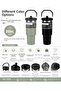 890 ml Steel Thermos Cup, 3 Ways to Use the Mouth, Leak-Proof Stainless Steel Cup with Straw - 2
