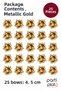 Gold Metallic Star Bow 25 Pieces 4.5 cm Raffia Gift Package Decoration - 3
