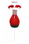 Christmas Ornament Velvet and Patterned Stick Elf Leg Red 54 cm