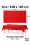 Red Plastic Tablecloth 120X180 cm Rectangular Birthday Party Cover 1 Piece - 3