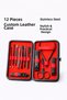 Professional Manicure Pedicure Set with Bag, 12 Pieces, Hand and Foot Nail Care, Nail Clippers, Tweezers, Scissors - 2