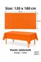 Orange Plastic Tablecloth 120X180 cm Rectangular Birthday Party Cover 1 Piece - 3