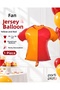 Yellow Red Fan Jersey Foil Balloon 59.5X56 cm Birthday Party Decoration 1 Piece