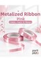 Pink Metalized Raffia 2 Pieces X 25 Meters Balloon String Gift Wrapping Decoration Ribbon