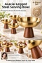 Set of 4 - Maxi - Acacia Footed Steel Ice Cream Bowl, Snack Bowl, Pastry Fruit Presentation Bowl, Serving Set 18/10 304 Steel 723774 - 6