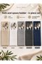 Linen Textured Fork and Spoon Cover – Service Pocket for Table Setting and Events - 6 Pieces - 4