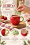 380 ml Strawberry Design Porcelain Mug with Lid – Decorative Coffee and Tea Cup with Green Handle - 3