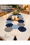 Elaraknits Hand Knitted Floral Motif Table Runner – Decorative Crochet Tablecloth