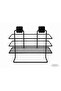 Adhesive Wall Shelf and Towel Holder Black Wire Kitchen and Bathroom Organizer - 7