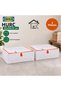 Trev 2 Pieces Storage Organizer 55X49X19 cm White - Orange Closet Organizer Zippered Storage Box Laundry Organizer