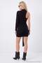 Black Asymmetric Collar Single Sleeve Draped Bodycone/Body-Hugging Short / Mini Knitted Dress Tpraw27El00054 - 5