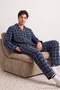 Black Regular Fit Plaid Knitted 100% Cotton Pajamas Set Tmnaw24Pt00026 - 2
