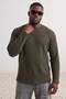 Plus Size Black-Khaki 2-Pack Regular Fit Waffle Sweatshirt Tmnaw27Ao00010 - 3