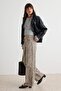 Bej Leopar Desenli Gabardin Pantolon TWOAW27PL00139 - 2