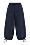 Navy Blue Plaid Elastic Balloon Pants Twoaw27Pl00137 - 5