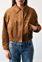 Limited Edition Camel Oversize Kalıp Yakalı Bomber Süet Ceket Mont TWOAW27MO00004 - 3
