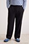 Plus Size Black-Navy Blue 2 Pack Straight Fit Textured Open Leg Sweatpants Tmnaw27Aj00010 - 4