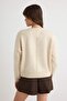 Ecru Soft Textured Basic Half Placket Knitwear Sweater Twoaw27Kz00265 - 4