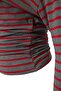 Anthracite-Red Striped Asymmetrical Collar Gathered Waist Knitted T-Shirt Twoaw27Ts00054 - 6
