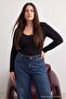 Black Snap Fastener Pool Collar Long Sleeve Soft Fabric Flexible Knitted Body Tbbaw27Cs00016 - 3