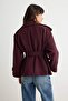 Bordo Oversize Kemerli Trençkot TWOAW27TR00030 - 5