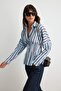 Dark Brown-Multicolor Striped Lycra Waist-Fitted Shirt Twoaw26Go00113 - 3