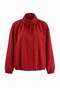 Red Oversize Stand Collar Linen Look Bomber Plus Size Coat Twoaw27Aw00037 - 7