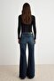 Koyu Mavi Aksesuar Detaylı Normal Bel Flare Jeans TWOAW27JE00320 - 5