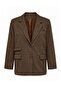 Special Collection Mink Pocket Detailed Plaid Oversized Blazer Jacket Tbbaw27Ag00009/