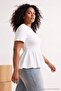 Ecru Peplum Short Sleeve 100% Cotton Knitted Blouse Tbbss26Af00166 - 6