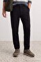 Siyah Beli Lastikli Esnek Kumaş Dar Paça Likralı Slim Fit Örme Erkek Pantolon TMNAW27PL00012