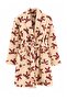 Ecru-Burgundy Ribbon Winter Wellsoft Knitted Dressing Gown Thmaw27Sb00008 - 5