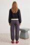 Anthracite Barrel Molded Stripe Detailed Knitted Sweatpants with Elastic Cuffs Twoaw27Ea00034 - 3