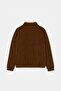 Brown Boy's Plain Knitted Fleece Jacket Tkdaw27Sw00065 - 4