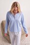 Blue Cotton Blend Striped Lycra Knitted Pajamas Set Thmaw27Pt00224 - 3