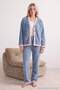 Light Blue Color Block Wellsoft Knitted Pajamas Set Thmaw27Pt00110 - 2