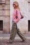Wardrobe Essentials-Pink Striped Relaxed/Casual Fit 100% Cotton Knitted T-Shirt Twoss26Ts00019 - 2