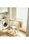 160cm Cream White Foldable Wing Clothes Drying Rack with Hidden Casters, Holds 2.4m Double Quilt for Indoor Family Laundry Use - 2