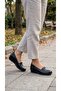 Genuine Leather Full Orthopedic Black Mother's Shoes with Gel Heel