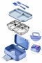 Happi Nutrition Container 1 Liter Stainless Steel 2 Compartment Leakproof Food Storage Container - 4