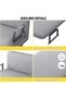 Convertible Folding Sofa Bed Chair with 5-Level Adjustable Backrest, Linen Fabric & Pillow, Grey - 4
