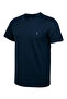 Men's Navy Blue 100% Cotton Slim Fit Crew Neck Short Sleeve T-Shirt - 5