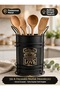 Ladle Holder Countertop Decorative Metal Spoon and Fork Holder 15cm Height - 11cm Diameter