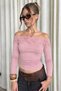 Women's Madonna Collar Lace Detailed Ribbed Knit Blouse - 3