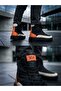BA0811 High Black Sole Parachute Fabric Orange Faux Leather Detailed Mid-Ankle Sports Boot - 2